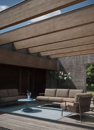 linear steel coffee table