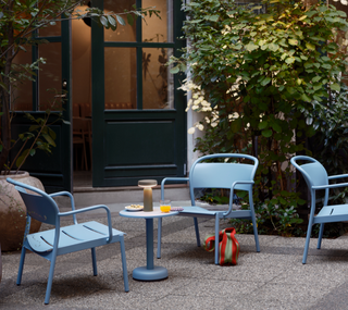 linear steel coffee table