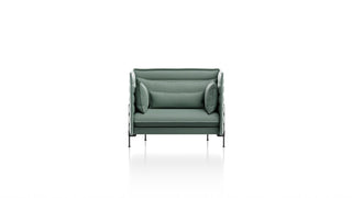 Vitra Alcove Love Seat in grijsgroene stof, vooraanzicht