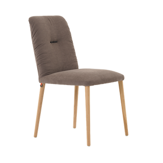 Chaise Mobitec Aura C0110 en tissu taupe, vue de trois quarts