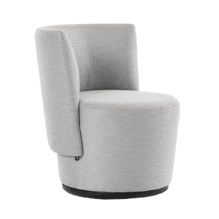Mobitec Bolero R1418 armchair in light grey fabric, front three-quarter view