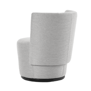 Mobitec Bolero R1418 armchair in light grey fabric, rear three-quarter view