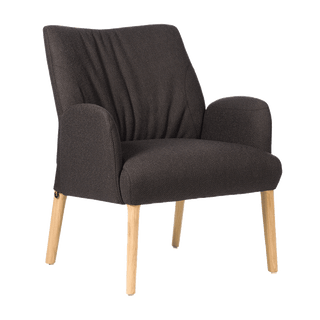 Mobitec Enora C0112 armchair in anthracite fabric, front three-quarter view
