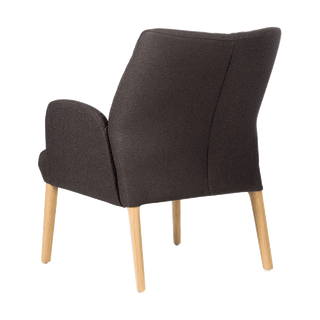 Mobitec Enora C0112 armchair in anthracite fabric, rear three-quarter view