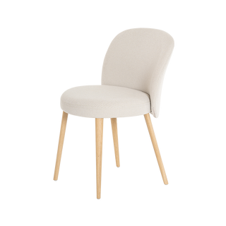 Chaise Mobitec Neo C0150 en bouclette écrue, vue latérale arrière
