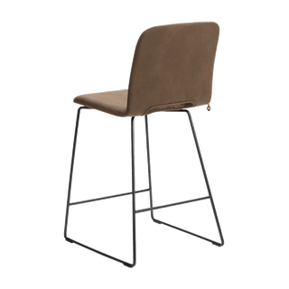 Mobitec Pamp C1510 bar stool in brown fabric, rear three-quarter view