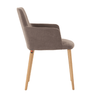 Chaise à accoudoirs Mobitec Rob C0212 en tissu taupe, vue de profil