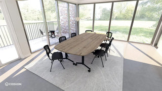 Eureka rounded conference table 150x70