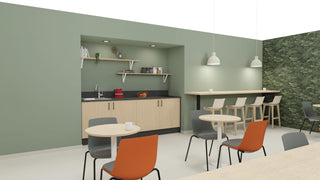 Buronomic Oasys koffiehoek van 240 cm in antraciet en wire oak