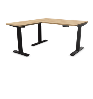 Buronomic Alto sit-stand desk with left-hand return in Nebraska with black base