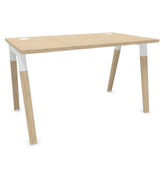 Configuration view of the Buronomic Dialogue desk with wooden arch leg
