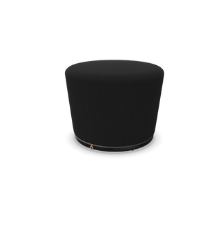 Mobitec Bolero R2310 round pouf in black fabric, configuration view