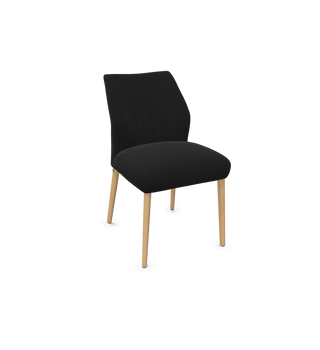 Mobitec Enora C0410 chair in black fabric with wooden legs, configuration view