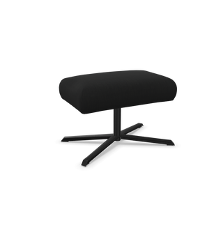 Mobitec Enora C0810 footstool in black fabric on black star base, configuration view