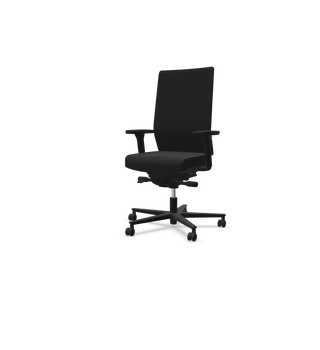 Chaise de bureau Rovo R16 3030 EB1 en tissu noir, vue de face