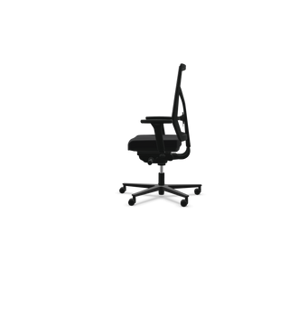 Chaise de bureau Rovo R16 3030 EB1 en tissu noir, vue de profil